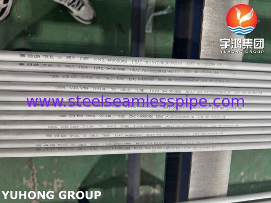 Roestvrij staal ASTM A269 TP316L naadloze buis voor condensor, gebeitst en gegloeid