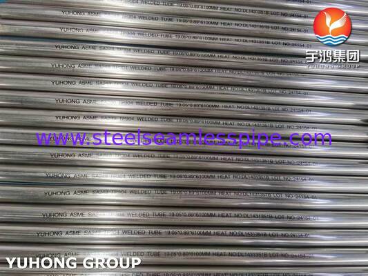 ASME SA249 Helder gegloeide roestvrijstalen 304 gelaste buis voor distilleerder, 3/4" 20BWG