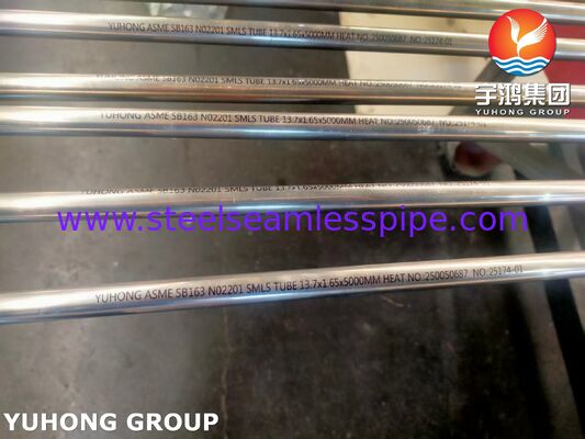 ASME SB163 UNS N02201 Naadloos nikkelbuis voor warmtewisselaar en condensator