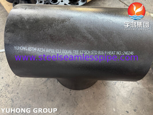 ASTM A234 WP11 CL2 legeringsstaal gelijk Tee CrMo legeringsstaal Buttweld Pipe Fitting B16.9