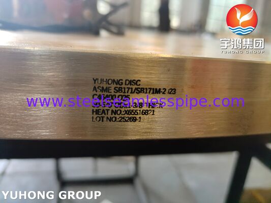 Koperlegering ROND PLOT NAVAL BRASS ASME SB171 C46400 O25 gesmeed schijf