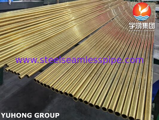 Naadloze buis van koperlegering ASTM B111 C44300 C70600 C71500 C68700 C71640 Luchtkoeler Radiator Condensor Toepassing