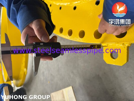 ASME SA516 Gr.70 Carbon Steel Shell Flange Ring met OD ~1939mm × ID ~1568mm × THK 97mm en Precision Bolt Holes voor warmtewisselaars
