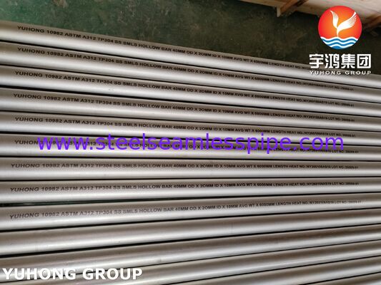 ASTM A312 TP304 / UNS S30400 naadloze holle staalstaaf voor de chemische industrie