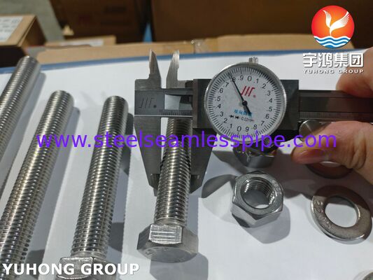 Super Duplex Fasteners ISO4017 S32205 2205 Duplex Staal Zeskantbout Moer Ring