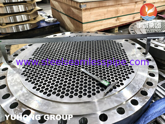 ASTM A182 F316L Roestvrij Staal Gesmede Tubesheet met Precisie Gefreesde Buisgaten voor Warmtewisselaars