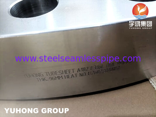 ASTM A182 F316L Roestvrij Staal Gesmede Tubesheet met Precisie Gefreesde Buisgaten voor Warmtewisselaars