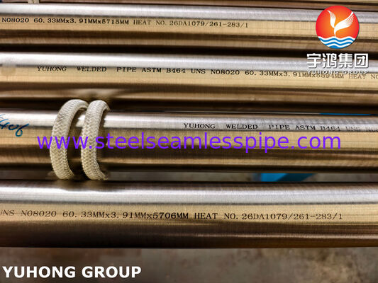 ASTM B464 UNS N08020 CARPENTER 20 NICKEL ALLOY GELASTE PIJP NS143