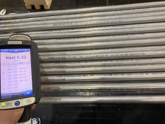 ASTM B622 C22 (UNS NO6022) HASTELLOY STEEL SEAMLESS TUBE, ET (ASTM E571), UT ((ASTM E213)
