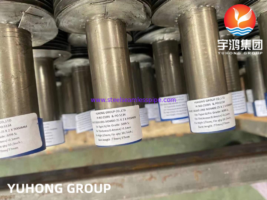 Inbeddende vinnenbuis ASME SB163 Monel 400 Nickel Alloy Tube Type G Vinnenbuis
