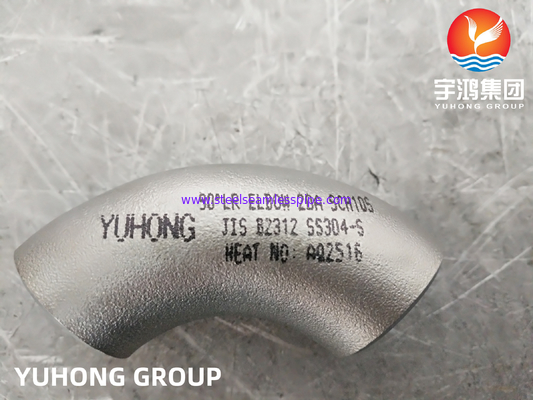JIS B 2312 Staalbuisbinding 90° 45° LR/SR Elbow SUS304 SUS304L