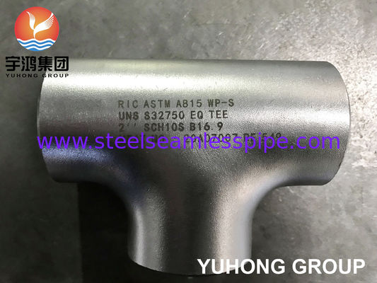 ASTM A815 S32750 Super Duplex Roestvrij Staal Gelijkzijdige T-stuk met Chloorbestendigheid Butt Weld Fitting