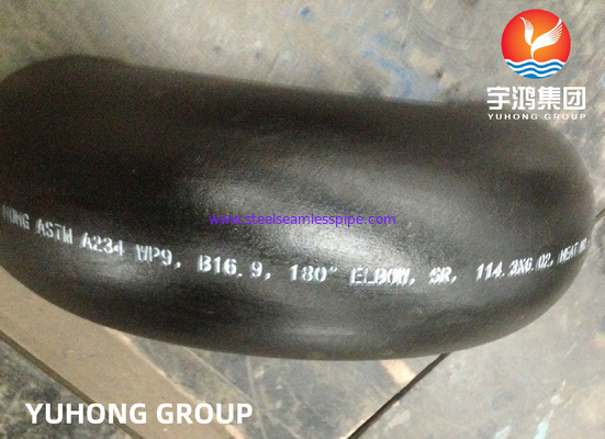 ASTM A234 WP9 180 graden terugkeer ellebogen legem staal buttweld fitting