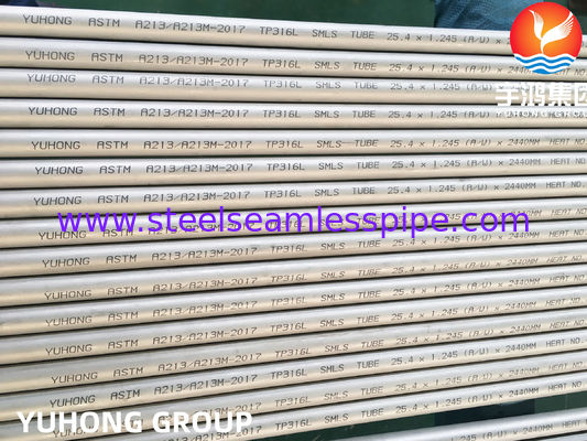 ASTM A213 TP316L S31603 SUS316L naadloos warmtewisselaarbuis van roestvrij staal