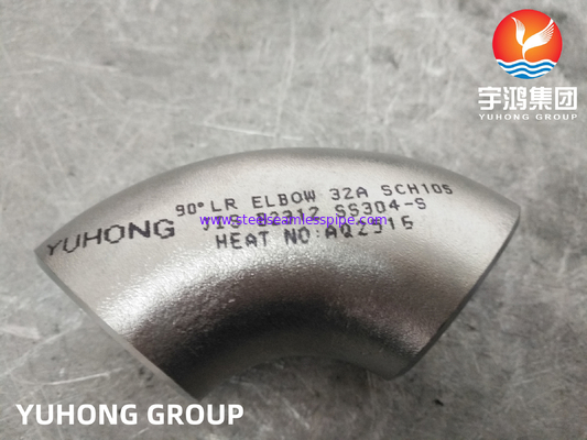 JIS B2312 SUS 304 Elbow Japanse standaard staal achtersteweld