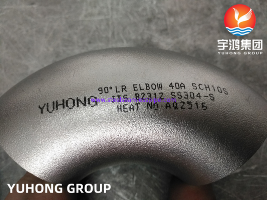 JIS B2312 SUS 304 Elbow Japanse standaard staal achtersteweld