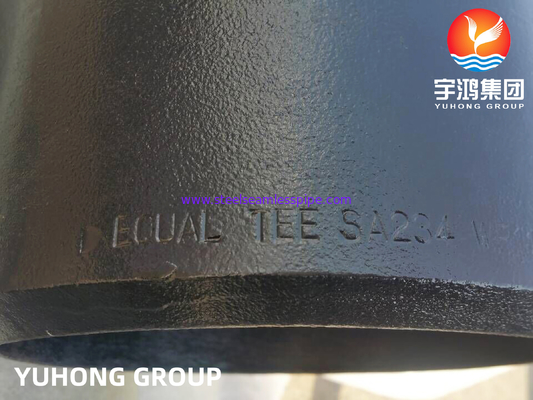 ASTM A234 WP11 Equal Tee, Carbon Steel Butt-Weld Fitting, Zwarte verf roestvrij oppervlak