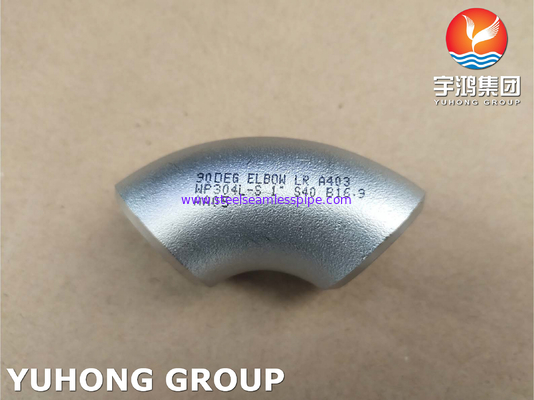 ASTM A403 WP304L Elbow Buttweld Fitting van roestvrij staal ASME B 16.9