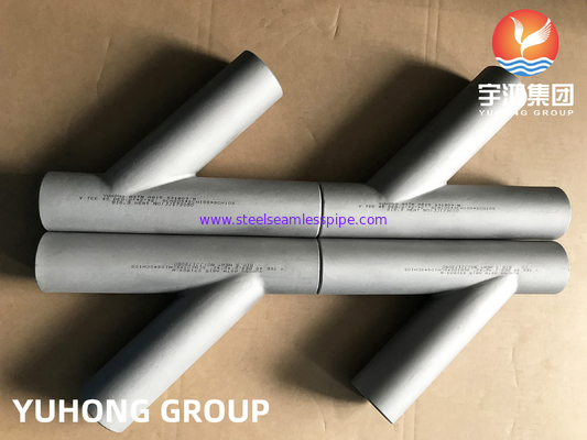 Duplex staal ASTM A815 S31803, Y-vorm Tee, Butt Weld Pipe Fitting B16.9