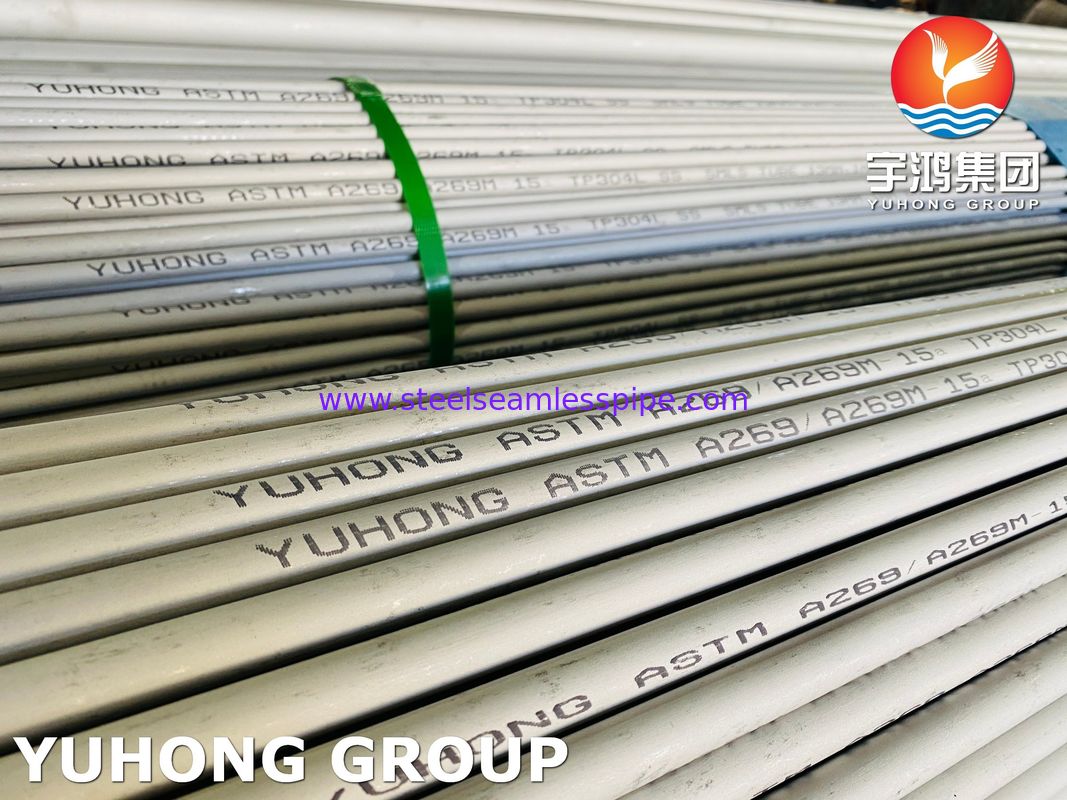 ASTM A269 TP304L naadloos buisje van roestvrij staal, gepiekerd, gegrild voor warmtewisselaar met PMI-test