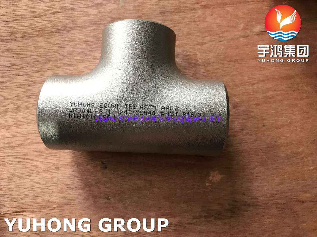 ASTM A403 WP304L-S Tee Butt Weld Tee B16.9 voor olie- en gas