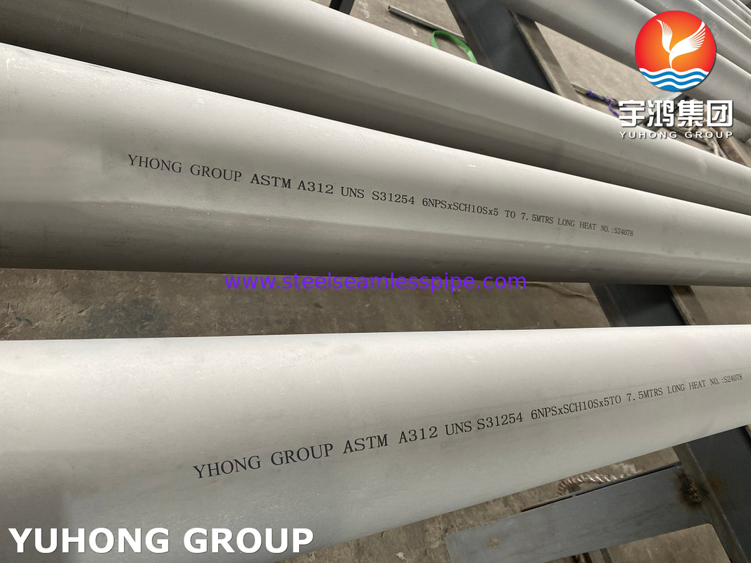 ASTM A312 UNS S31254 254SMO /1.4547 High Mo Austenitische naadloze buis van roestvrij staal
