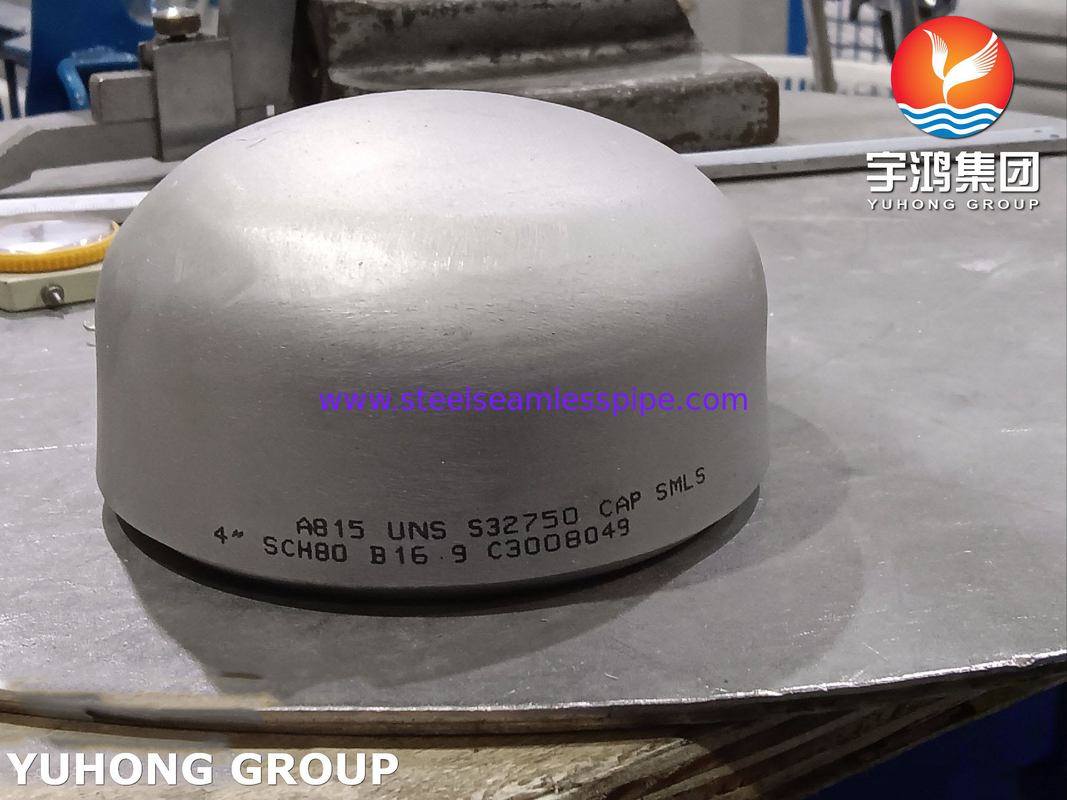 ASTM A815 SAF2507 / UNS S32750 Super duplex stalen kap B16.9 BW pijpfitting