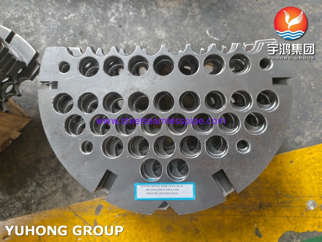 ASME SA516 Baffleplaten van koolstofstaal van de klasse 70 voor warmtewisselaars NACE MR0175 Voldoen