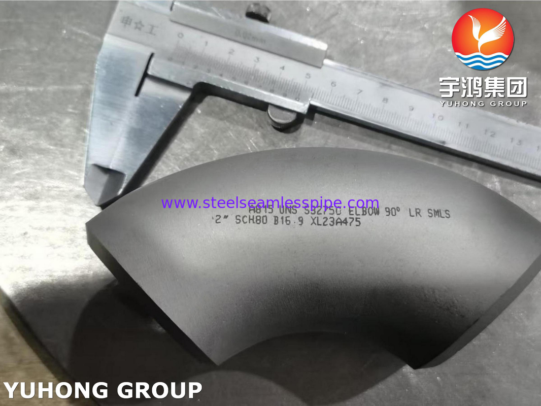 ASTM A815 S32750 Duplex roestvrij staal montage Elbow 90 graden lange straal Buttweld B16.9