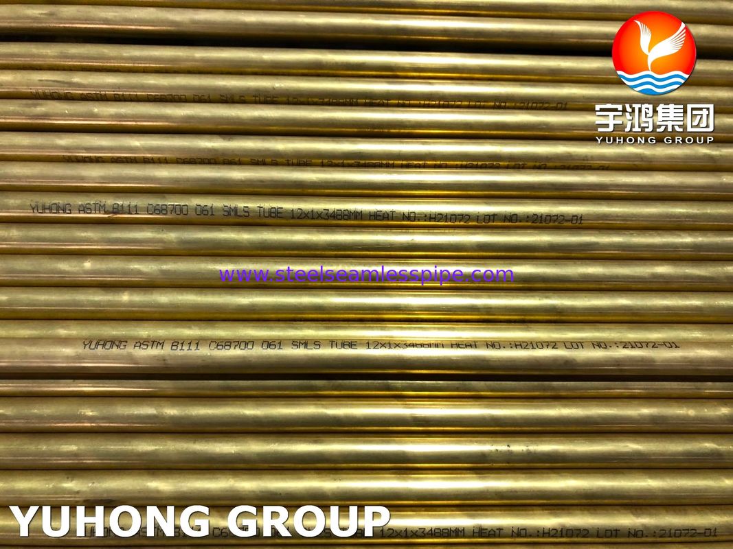 Cooper Alloy B111 C68700 O61 Gegloeid, Aluminium Messing Naadloze Buis voor Zeewater Warmtewisselaar