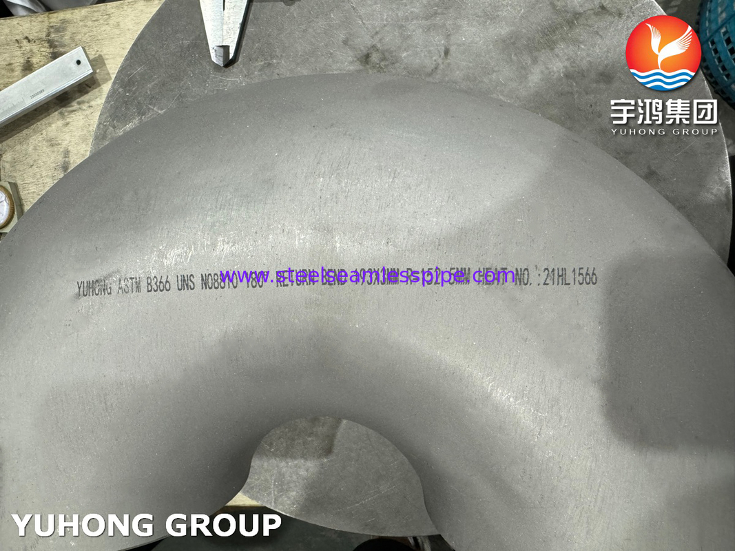 ASTM B366 N08810 Nikkel Legering 180° Retourbocht voor Hoge Temperatuur Pijpfitting