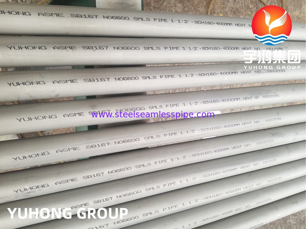 ASME SB167 legering 600 / N06600, Nickel-Chromium-Ijzer-Legeringspijp, gebruikt in chemische verwerking Aerospace