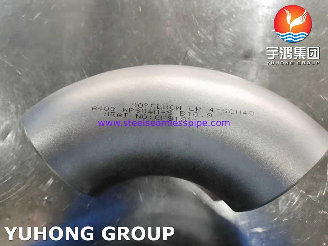 ASTM A403 WP304H-S Fitting Elleboog voor Industrieel Gebruik, Roestvrijstalen Pijpfitting
