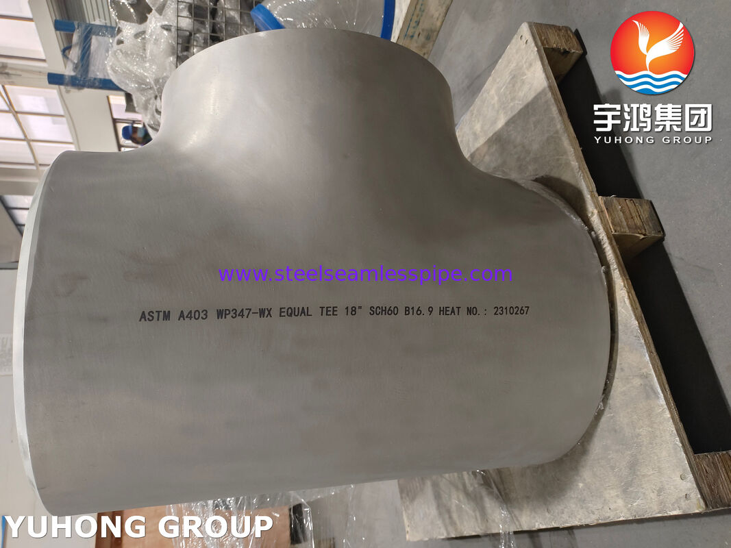 ASTM A403 WP347-WX roestvrijstalen buisstukken ASME B16.9 Buttweld Equal Tee