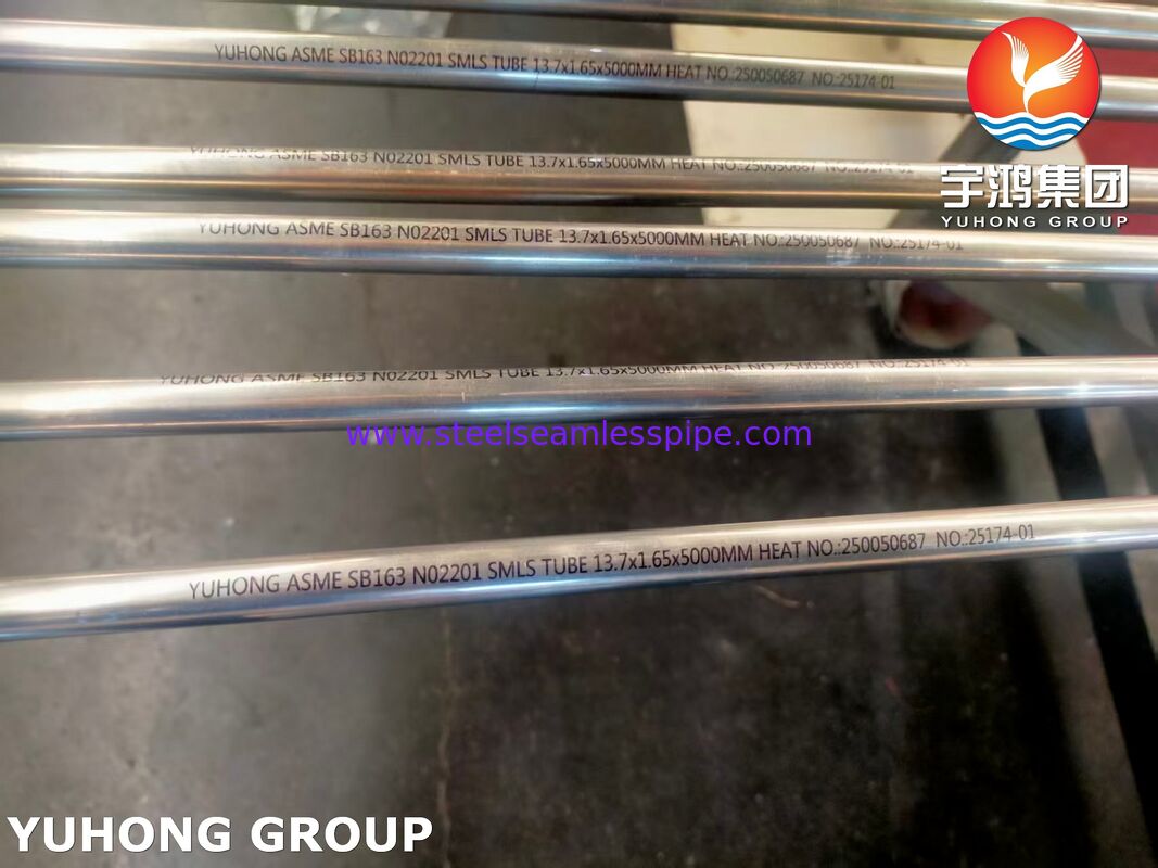ASME SB163 UNS N02201 Naadloos nikkelbuis voor warmtewisselaar en condensator