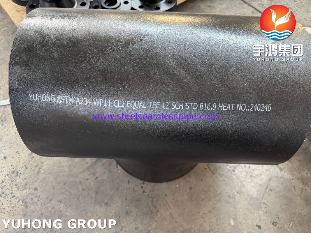 ASTM A234 WP11 CL2 legeringsstaal gelijk Tee CrMo legeringsstaal Buttweld Pipe Fitting B16.9