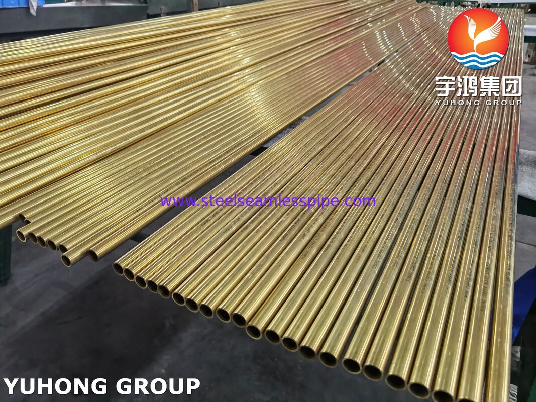 Naadloze buis van koperlegering ASTM B111 C44300 C70600 C71500 C68700 C71640 Luchtkoeler Radiator Condensor Toepassing
