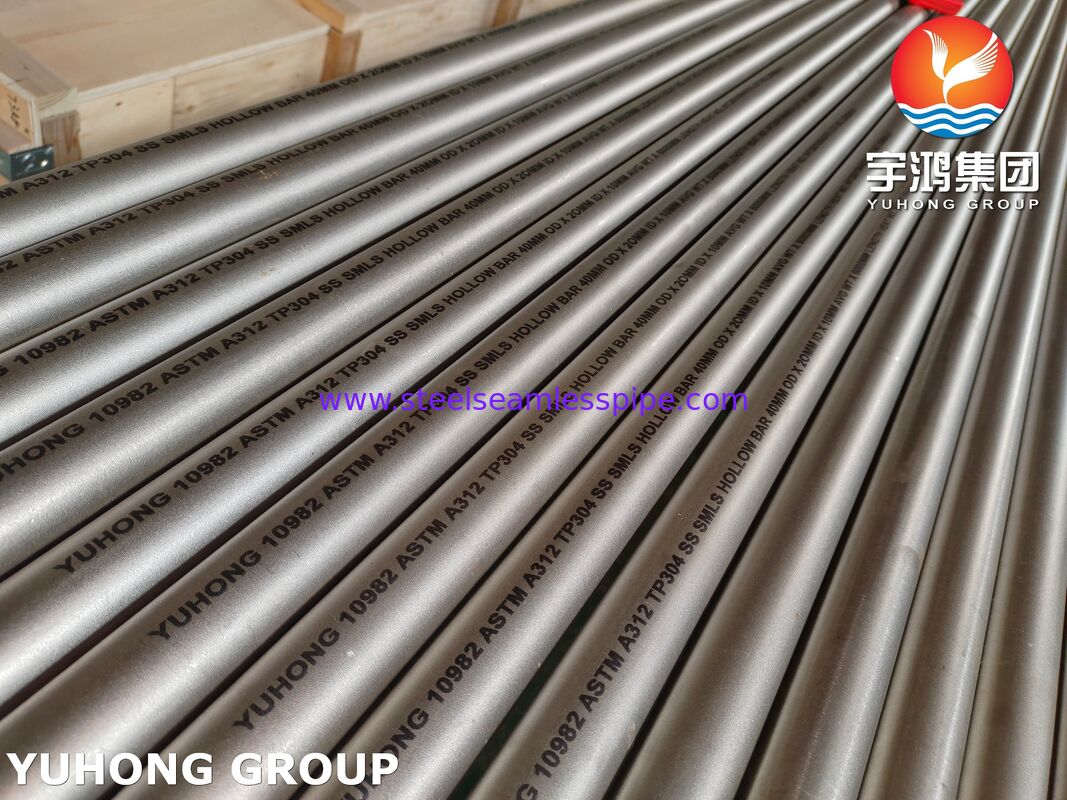 ASTM A312 TP304 / UNS S30400 naadloze holle staalstaaf voor de chemische industrie