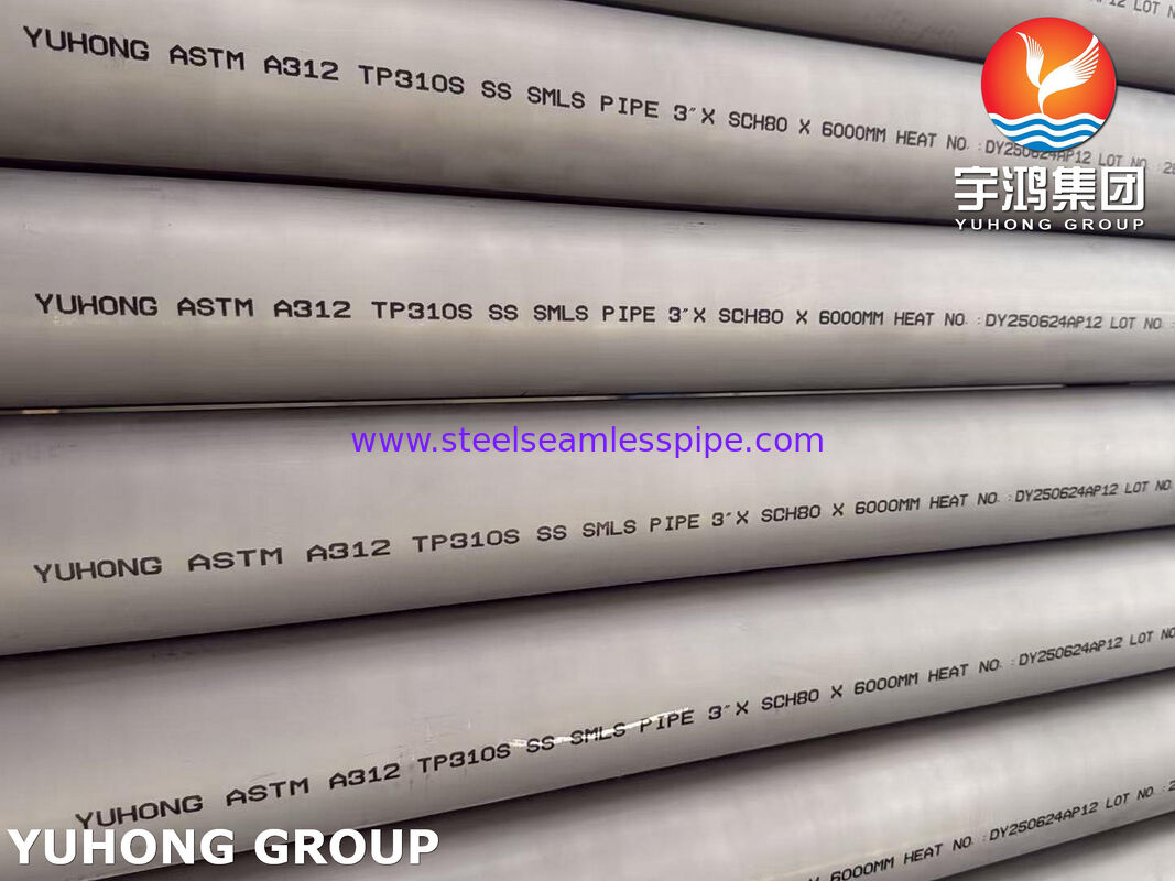 ASTM A312 TP310S / 1.4845 / UNS S31008 Stainless Steel Seamless Pipe , Pickled and Annealed
