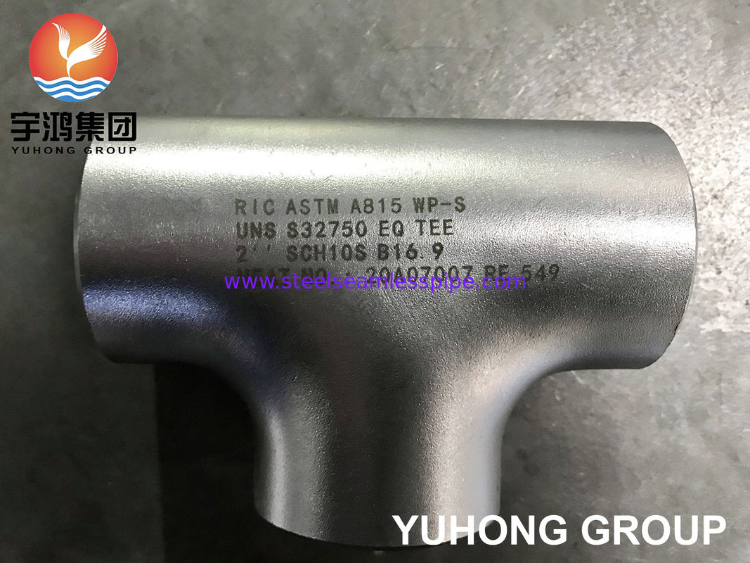 ASTM A815 S32750 Super Duplex Roestvrij Staal Gelijkzijdige T-stuk met Chloorbestendigheid Butt Weld Fitting