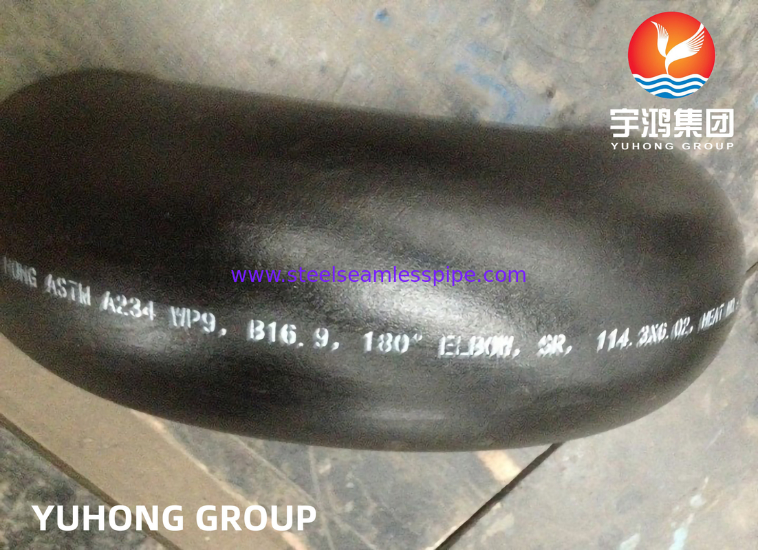 ASTM A234 WP9 180 graden terugkeer ellebogen legem staal buttweld fitting