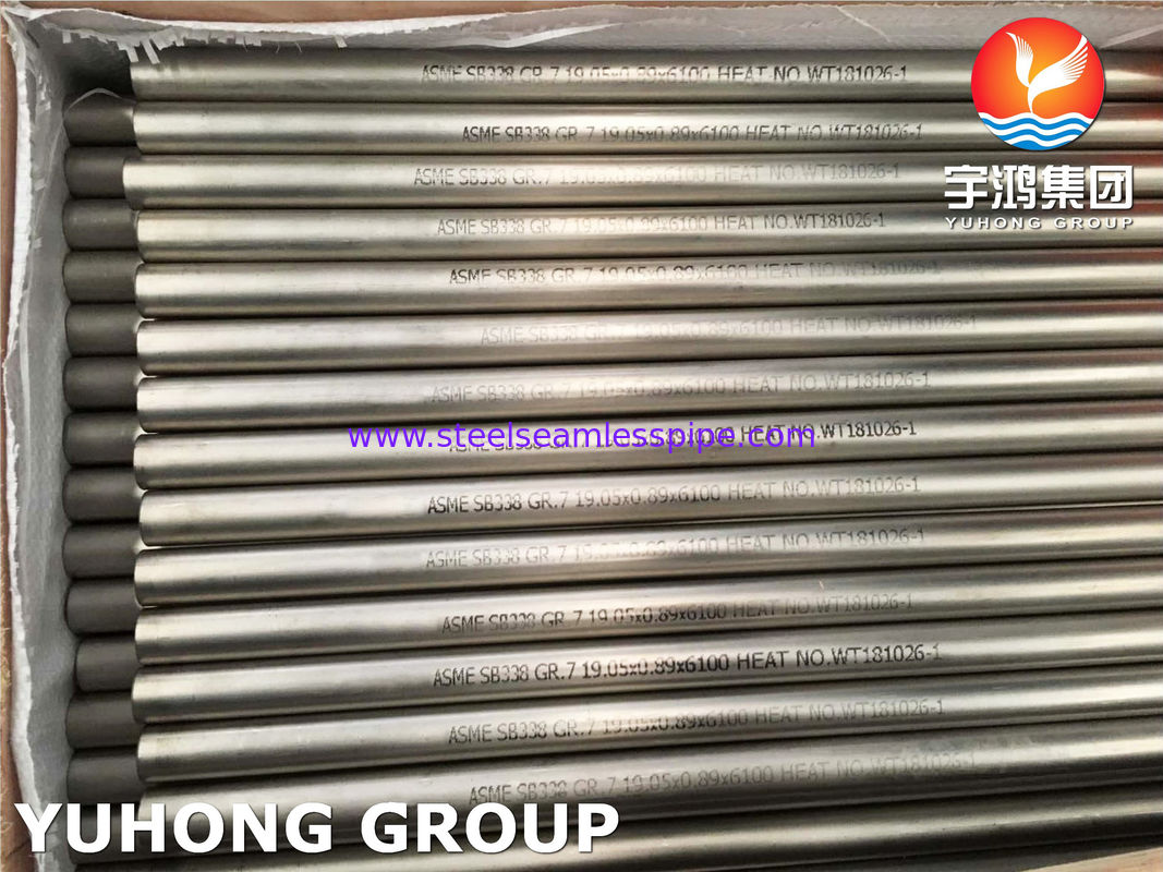 ASME SB338 Grade 7 Titanium naadloze buis UNS R52400 Warmtewisselaar Buizen