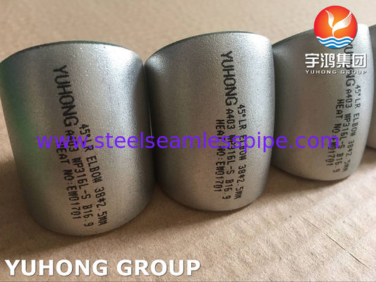 HET STUIKLASSE ROESTVRIJE STAAL WP316L-S VAN ASTM A403 HET PASSEN VAN 45/90/180DEG-ELLEBOOG LR/SR B16.9