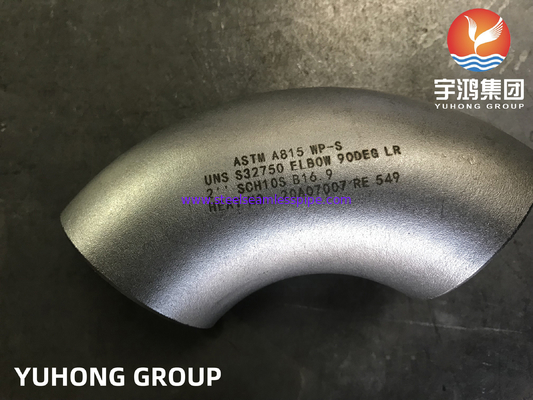 ASTM A815 WP-S UNS S32750 Naadloos Super Duplex roestvrij staal 90° Elbow LR B16.9