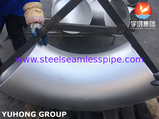 EN 10253-2 1.4541 Grote diameter achterste las met 90 graden elleboog