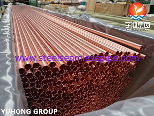 Koperen en koperen legering naadloze condensatorbuis ASTM B111 C12200 99,9Cu H55 H80