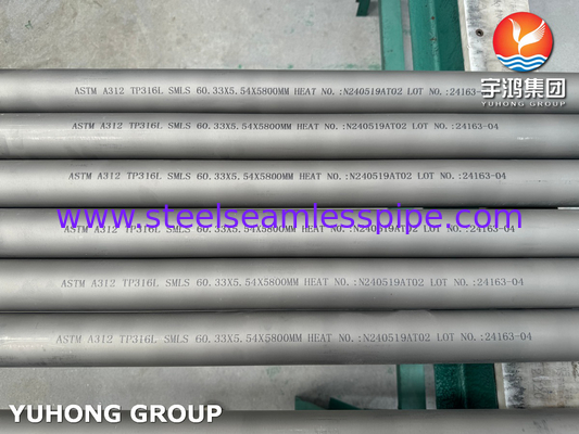 ASTM A312 TP316L (UNS S31603) naadloze buizen van roestvrij staal voor petrochemie