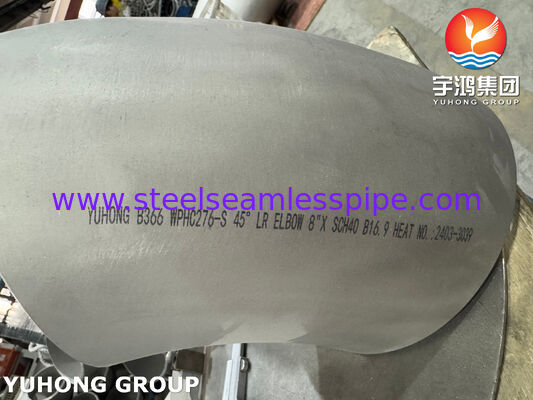 ASTM B366 UNS N10276 / WPHC276 Pipe Fitting Hastelloy C276 45 graden LR Elbow