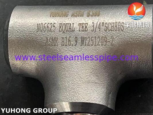 ASTM B366 WPNCMC Fittings UNS N06625 / Inconel 625 Nikkellegering Tee ASME B16.5 Fittings
